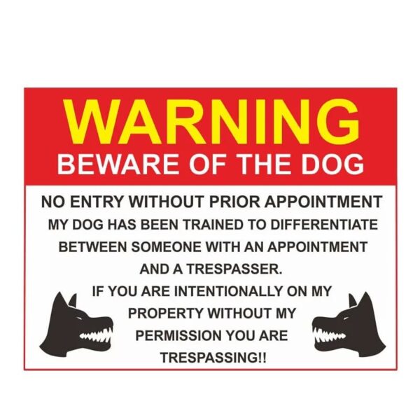 Beware of dog sign board
