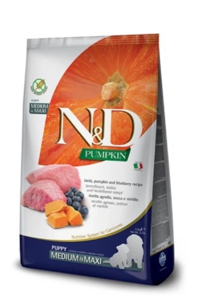 Farmina N&D Grain Free, Medium & Maxi Breed Dry Puppy Food - Lamb & Blueberry 2.5kg
