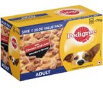 Pedigree Adult Wet Dog Food, Chicken & Liver Chunks in Gravy, 60 Pouches (60*70 g)