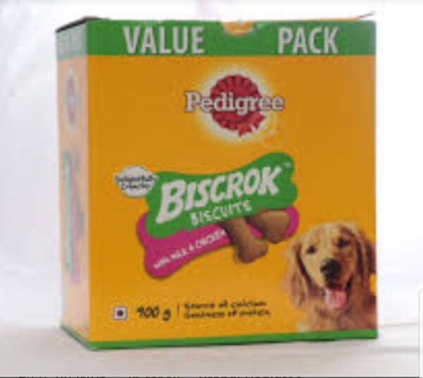 Pedigree Biscrok Biscuits Dog Treats (Above 4 Months), Milk and Chicken Flavor - 900 grams