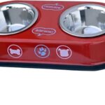 Round stainless steel pet bowl double dinner box