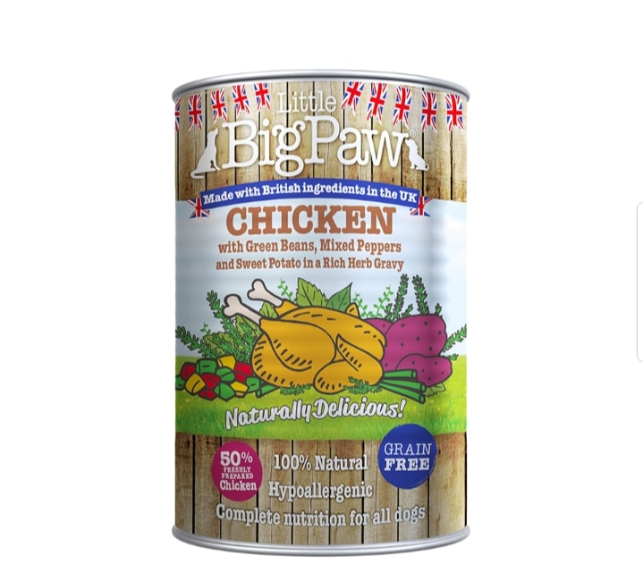 LITTLE BIG PAW -Chicken with Green Beans, Mixed Peppers and Sweet Potato For Dogs - 390 Gram ( Pack of 12)