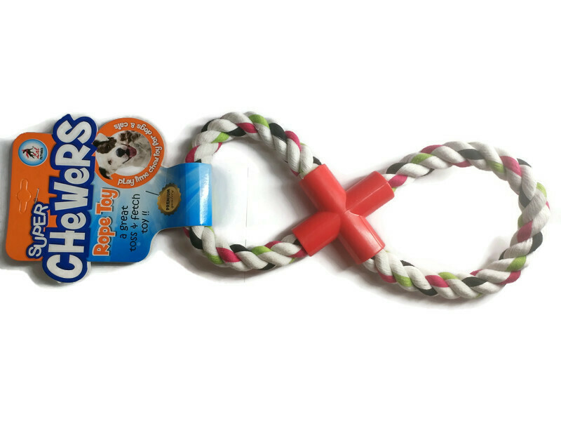 Cotton pull rope toy with eight shaped medium