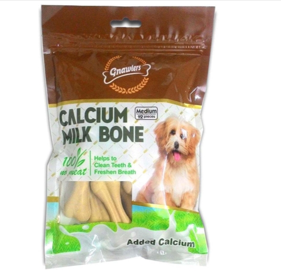 Gnawlers Calcium Milk Bones Dog Treats - Medium - 270 g