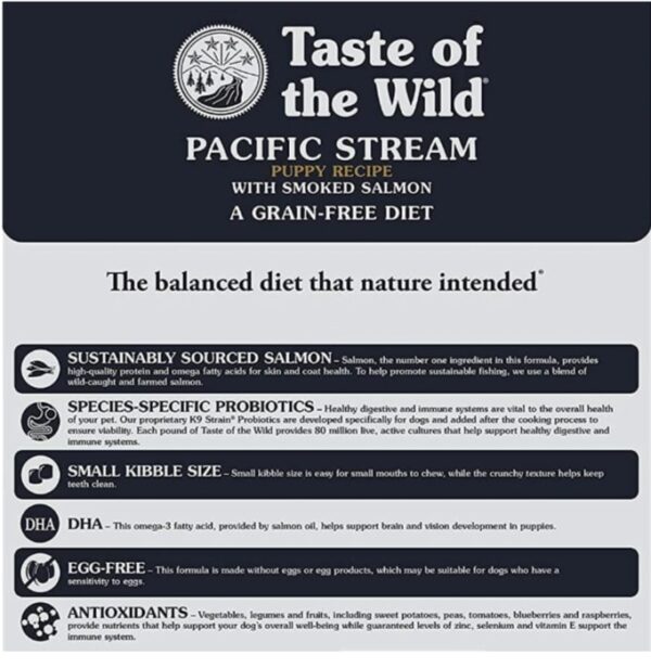Taste of the Wild Pacific Stream Grain Free Dry Puppy Food - Smoked Salmon