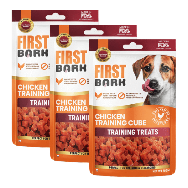 First bark chicken training Cubes treats