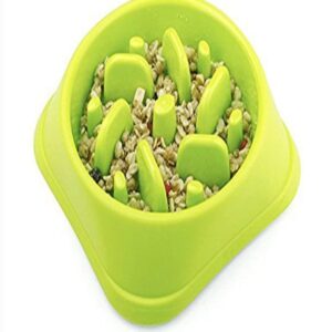 SLOW FEEDER ANTI-CHOKE NON-SLIP PET Fan shape BOWL (GREEN)