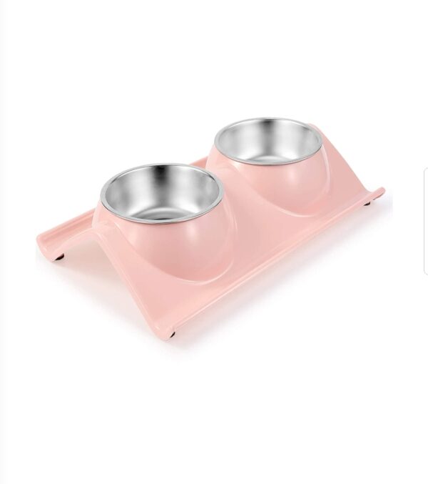 ELEVATED DOG CAT BOWLS DOUBLE STAINLESS STEEL