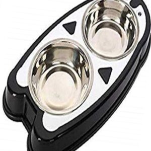 PETS 2 IN 1 FOOD AND WATER STAINLESS STEEL BOWL SET FOR DOG