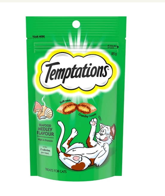 Temptations Cat Treats - Seafood Medley Flavor - 85g