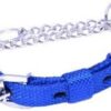 Nylon collar with choke chain 1.25" (Blue)