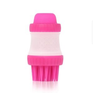 PETS SCRUBBUSTER SILICONE DOG WASHING BRUSH WITH BUILT-IN SHAMPOO RESERVOIR 