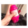 PETS SCRUBBUSTER SILICONE DOG WASHING BRUSH WITH BUILT-IN SHAMPOO RESERVOIR 