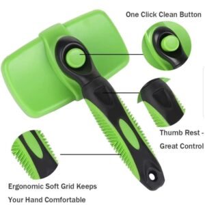 Slicker brush button type (green colour)