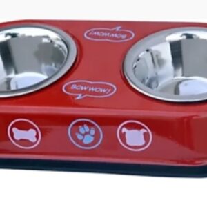 Round stainless steel pet bowl - double dinner box (900ml)