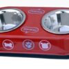 Round stainless steel pet bowl- double dinner box(200ml)