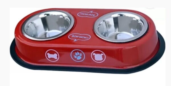 Round stainless steel pet bowl-double dinner box(400ml)