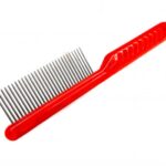 Red Single Sided Flea Comb For Dogs
