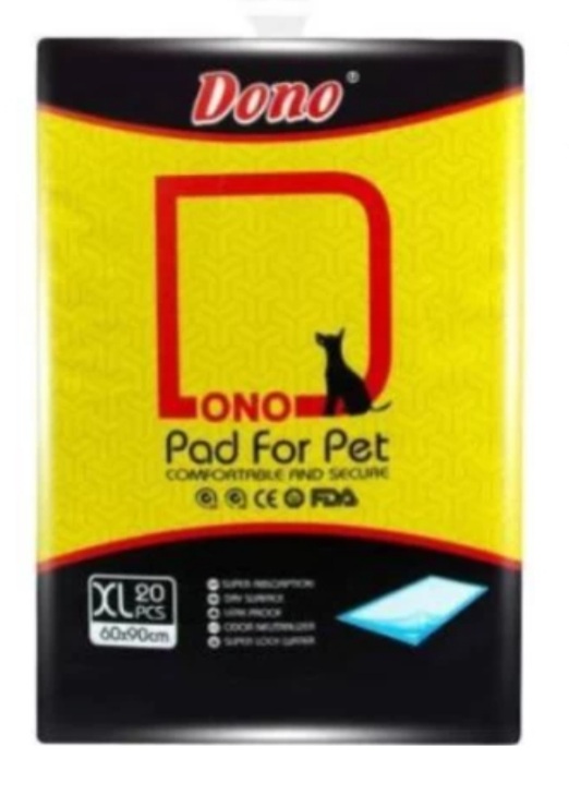Dono Training Pads for Dogs Pets Comfortable and Secure Disposable (Pack of 40 XL) 