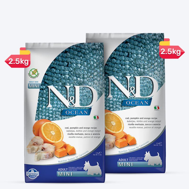 Farmina N&D Pumpkin Codfish & Orange Grain Free Adult Mini Breed Dry Dog Food - Image 3