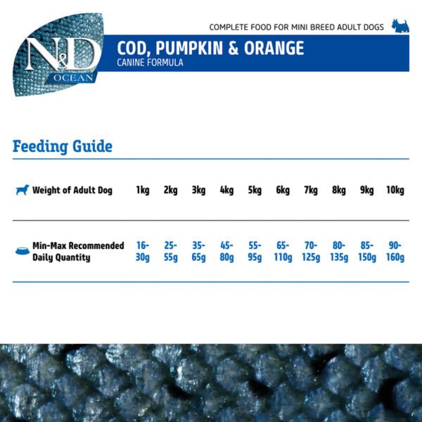Farmina N&D Pumpkin Codfish & Orange Grain Free Adult Mini Breed Dry Dog Food