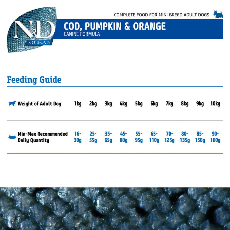 Farmina N&D Pumpkin Codfish & Orange Grain Free Adult Mini Breed Dry Dog Food - Image 4