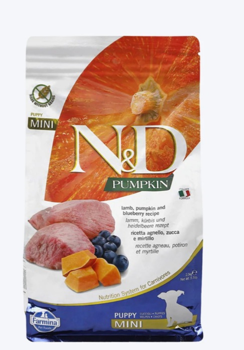 Farmina N&D Pumpkin Lamb & Blueberry Grain Free Mini Breed Dry Puppy Food