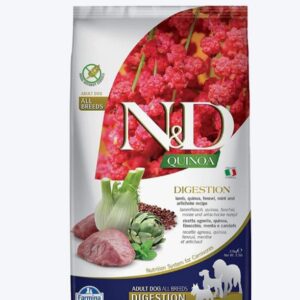 Farmina N&D Quinoa (Digestion) Lamb, Mint and Fennel Grain-Free Dry Adult Dog Food (All Breeds) - 2.5 kg