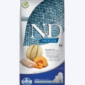 Farmina N&D Ocean COD Pumpkin & Cantaloupe Melon Grain Free Dry Puppy Food - Medium Maxi Breed