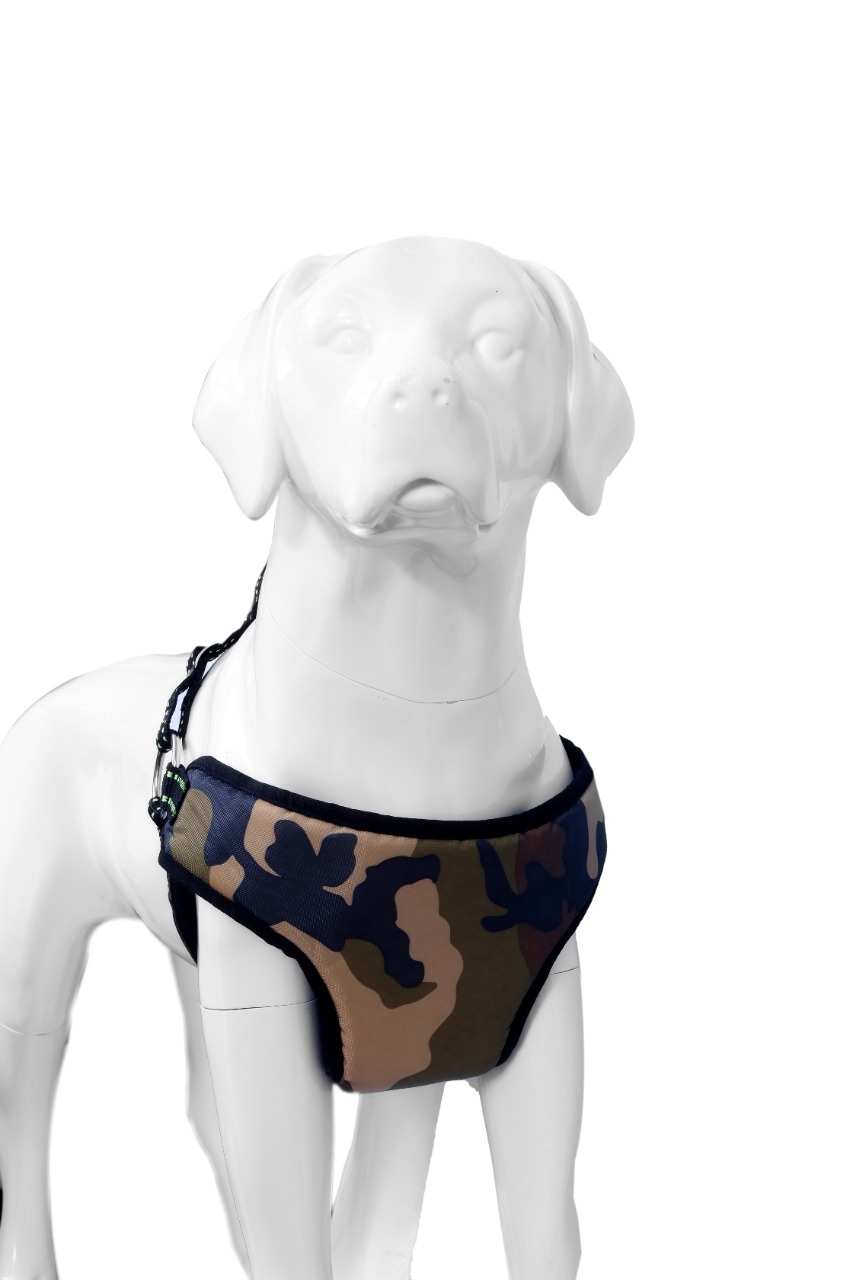 Army police dog Canvas Padded chest harness (Large)