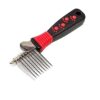 Dogs Dematting Comb, Stainless Steel Blades Rakes for Pets (Red-Black)