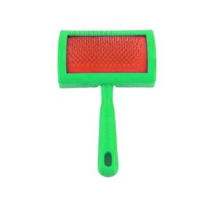 Plastic handle Green slicker brush