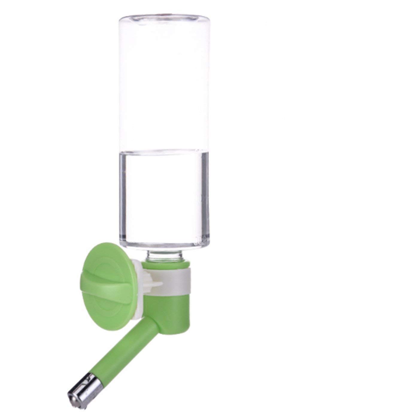 Pets Cage Hanging Water Bottle-Non Drip Nozzle Diameter 12mm for Dog/Cat/Pets- 280 ml Green Color