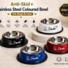 Anti-Skid stainless steel coloured Bowl for cat & Dog  –(large) 900ml | Size No.3