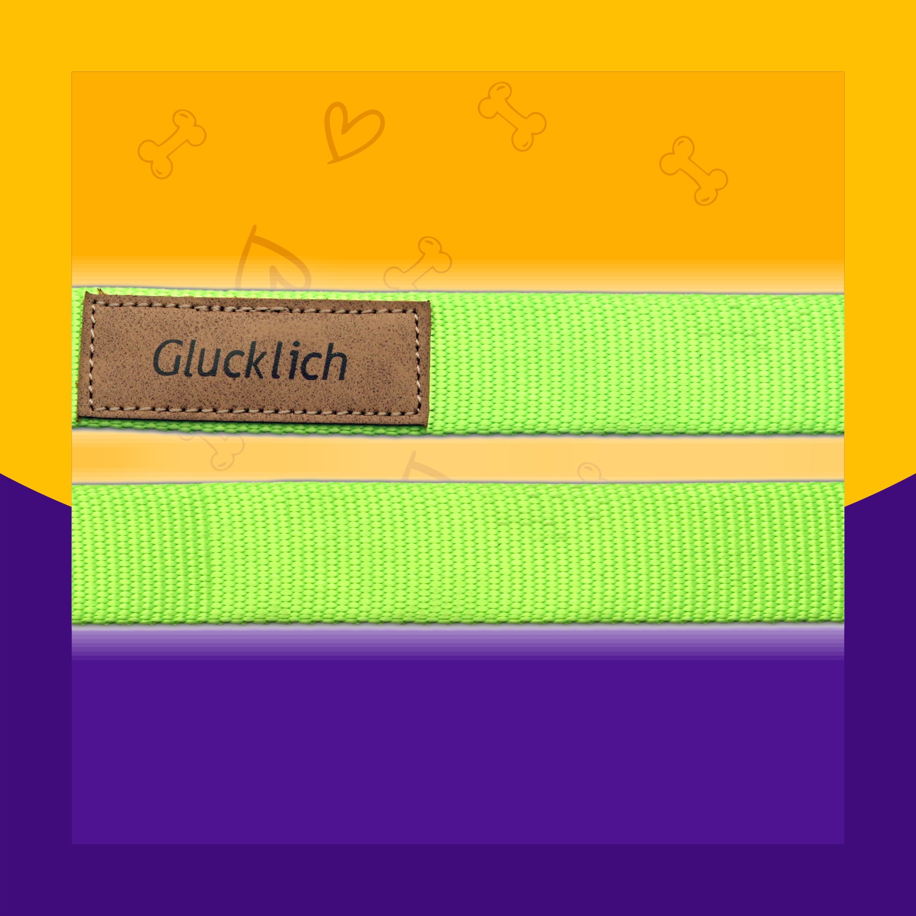 Glucklich Nylon Dog leash Light Green (M Size)