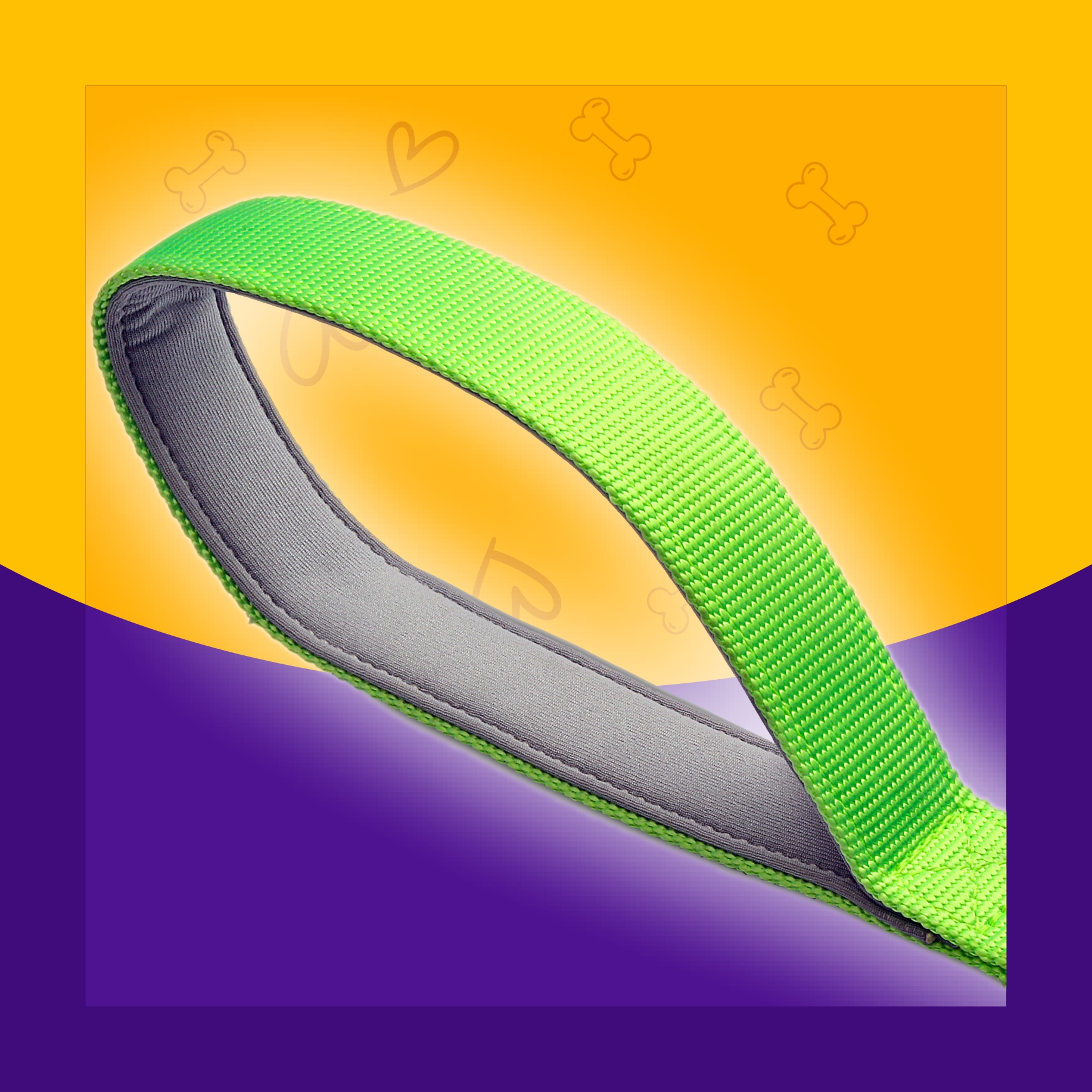 Glucklich Nylon Dog leash Light Green (M Size)