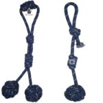 Handle with 2 balls rope toy