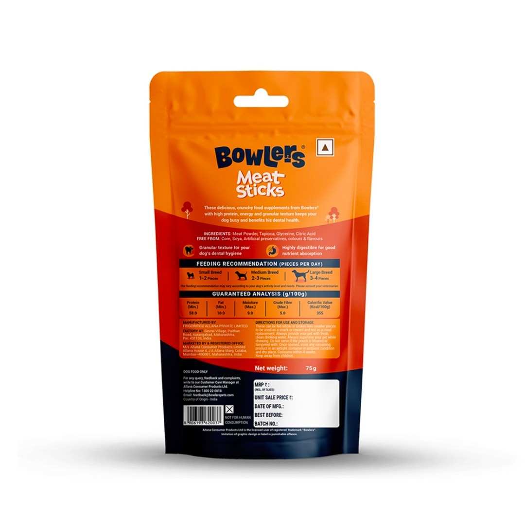 Bowlers Meat Sticks – Meat Flavour | 75g Treats