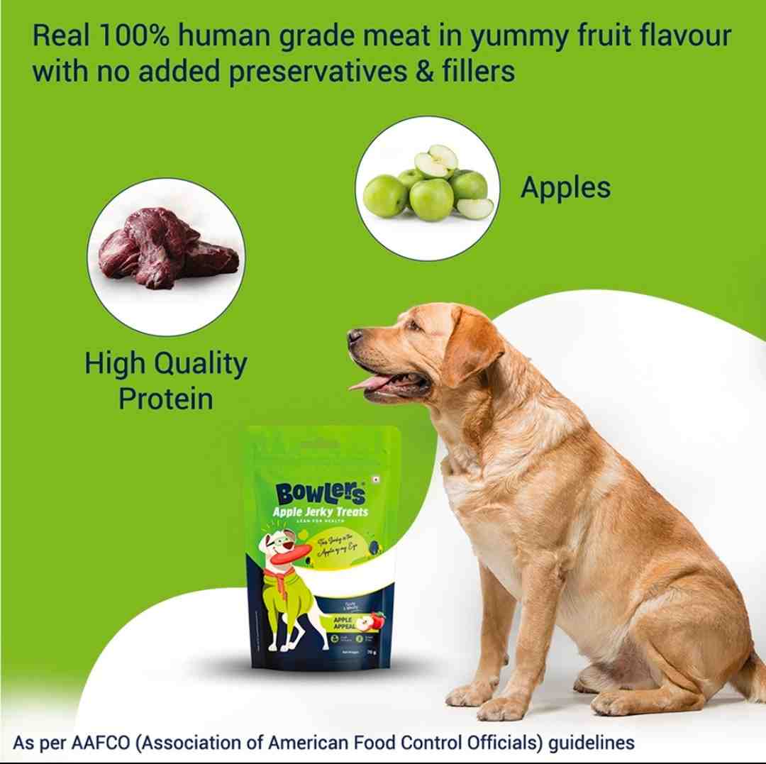 Bowlers Apple Jerky Treats | 70 gm