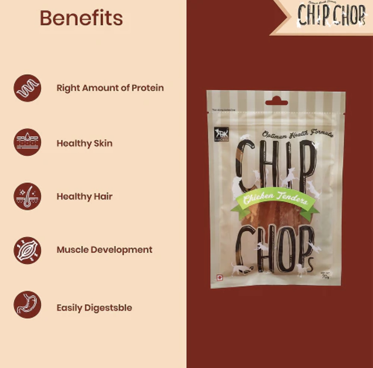 Chip chop chicken tenders dog treats