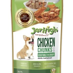 Jerhigh chicken chunks vegetables in gravy