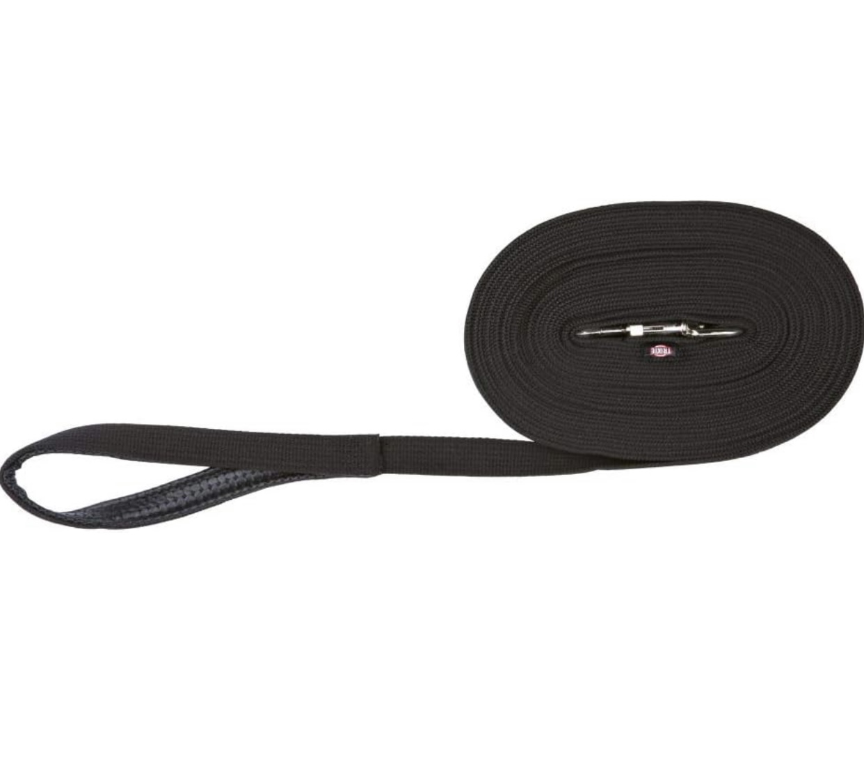 Trixie cotton tracking leash for dogs webbing tape for good grip , M-L 10m/20mm Black