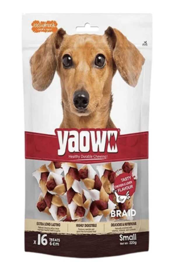 Gnawlers Yaowo Braided Dog Treats 2.5 inch
