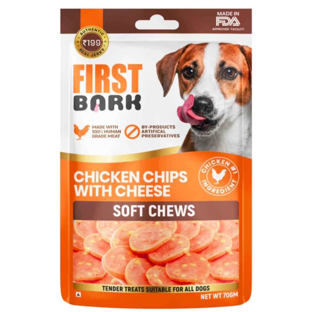 First Bark – Chicken Chips with Cheese | Soft Chews for Dogs