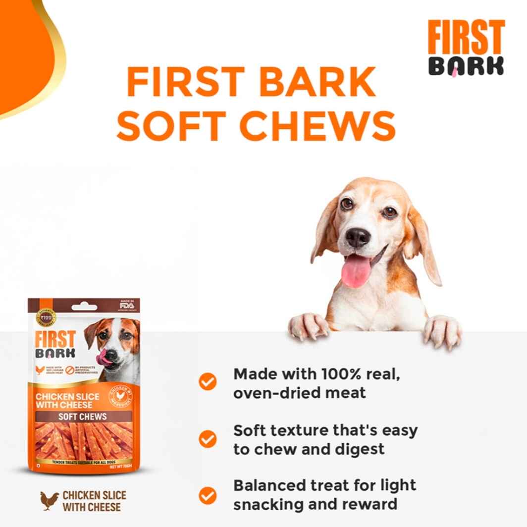 First Bark – Chicken Slice with Cheese | Soft Chews for Dogs - Image 3