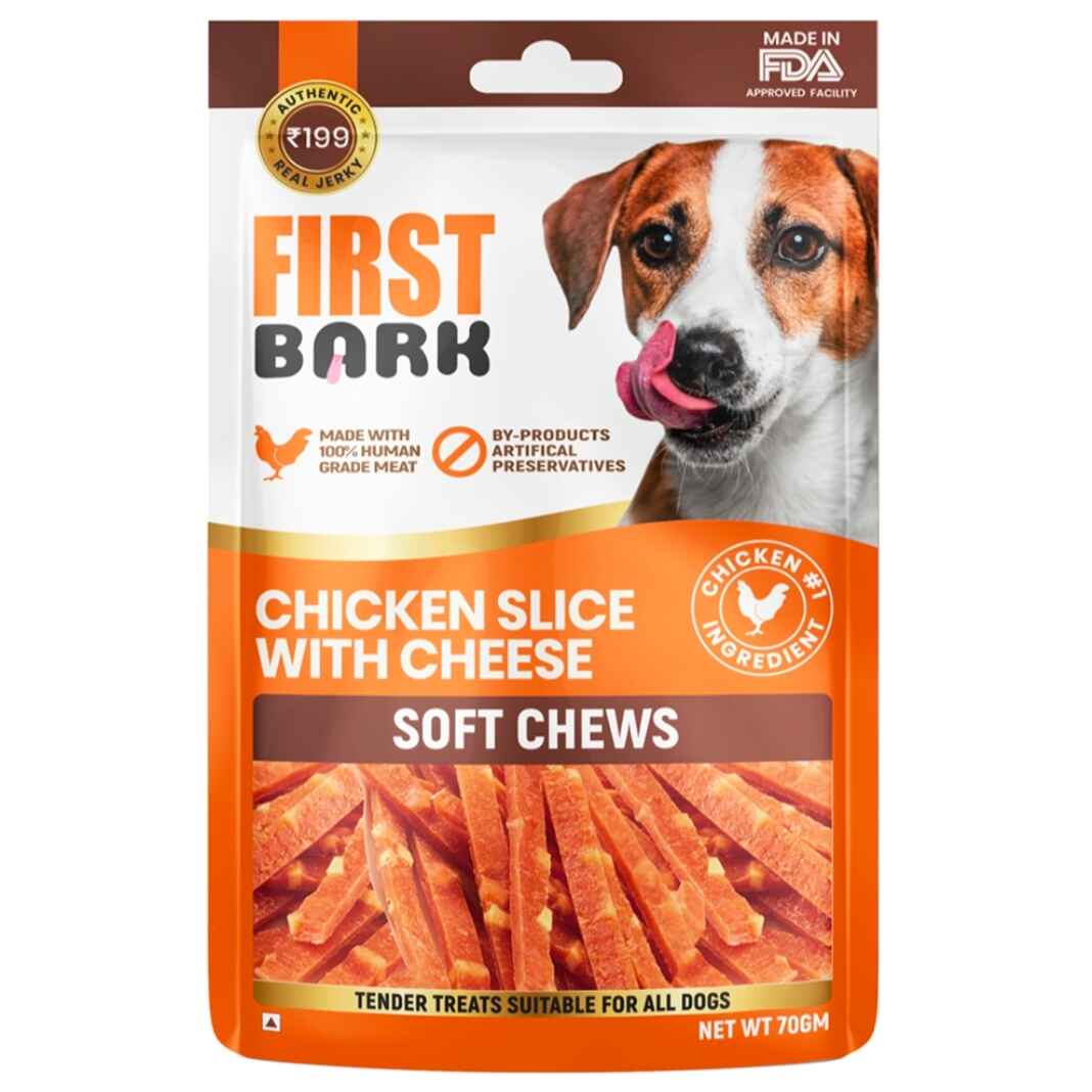 First Bark – Chicken Slice with Cheese | Soft Chews for Dogs
