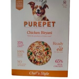 Purepet Chicken Biriyani 300 g Ready to Eat Dog Food | Tasty Meal for Dogs