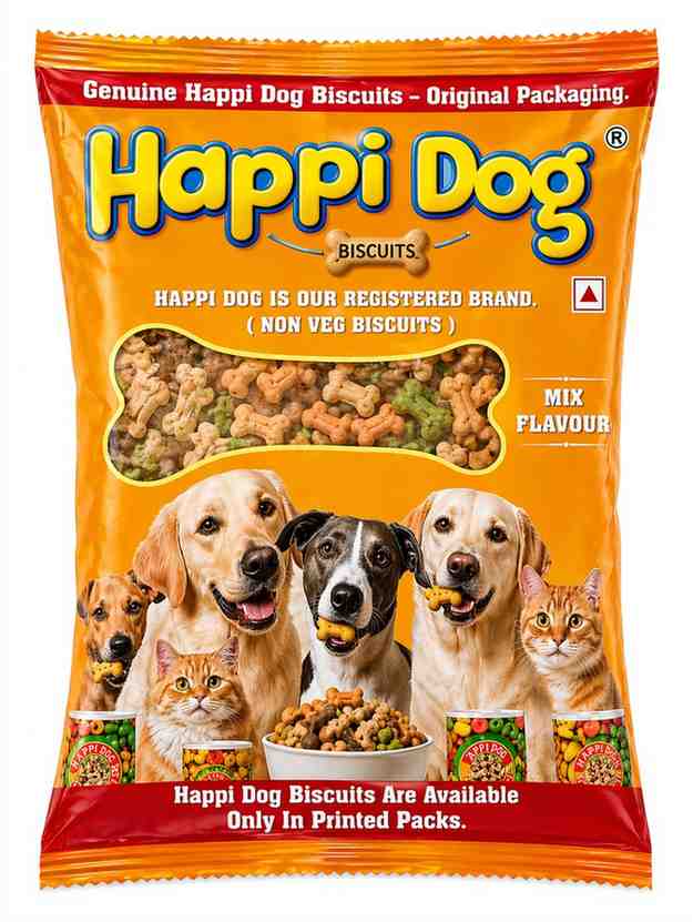 Happi Dog Mix Flavour Biscuits 1kg – Tasty & Crunchy Treats for Dogs