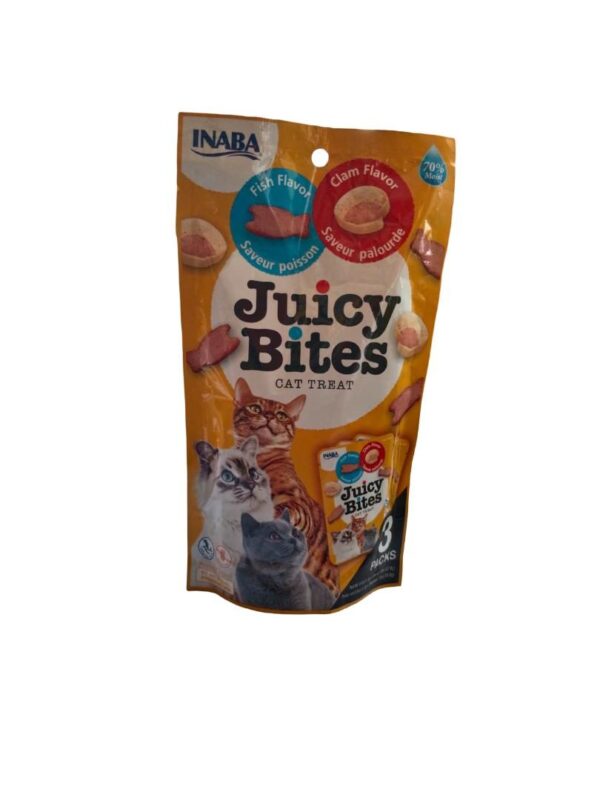 INABA seafood cat treats fish and clam flavor bite-sized snacks
