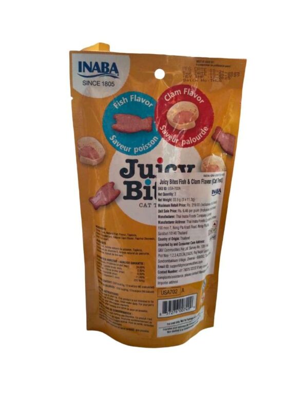INABA seafood cat treats fish and clam flavor bite-sized snacks